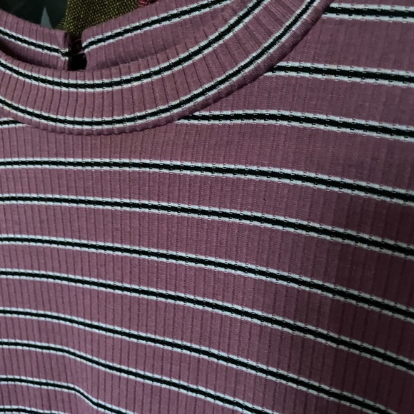 MOCK NECK LONG SLEEVE RIBBED SLIP DRESS - Picture 3 of 5